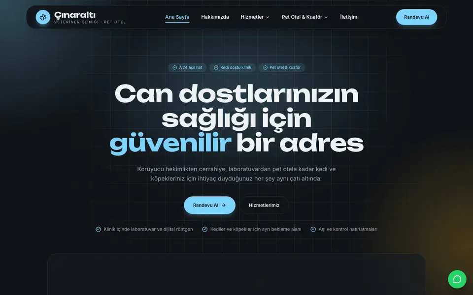 Veteriner Kliniği · Cam şablonu