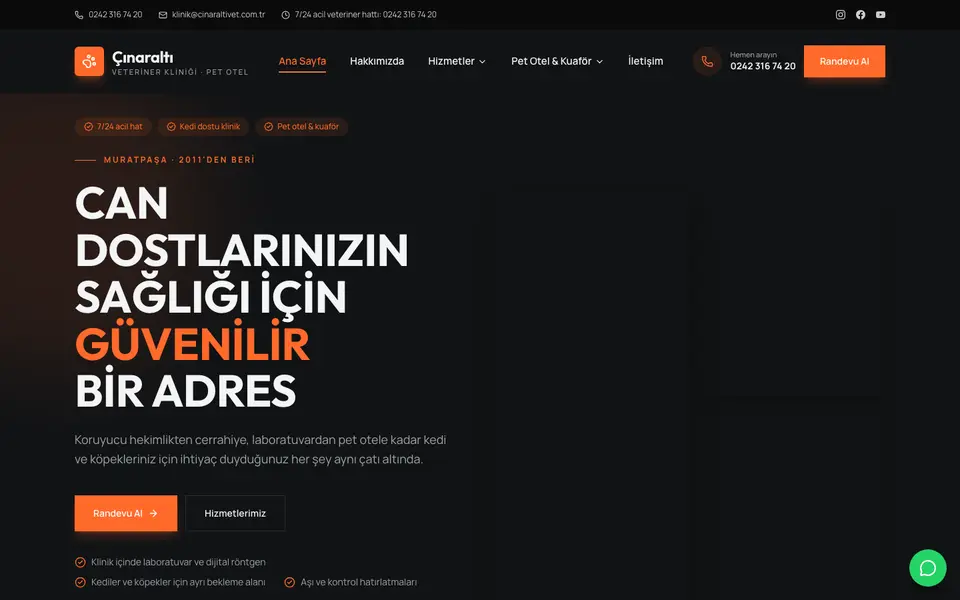 Veteriner Kliniği · Cesur şablonu