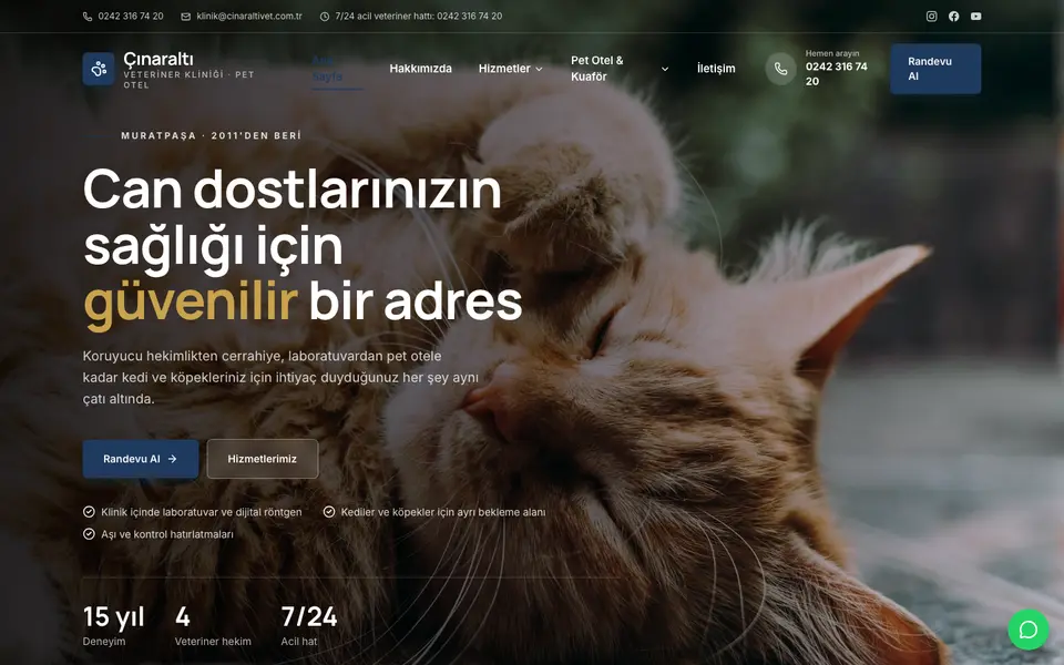Veteriner Kliniği · Kurumsal şablonu