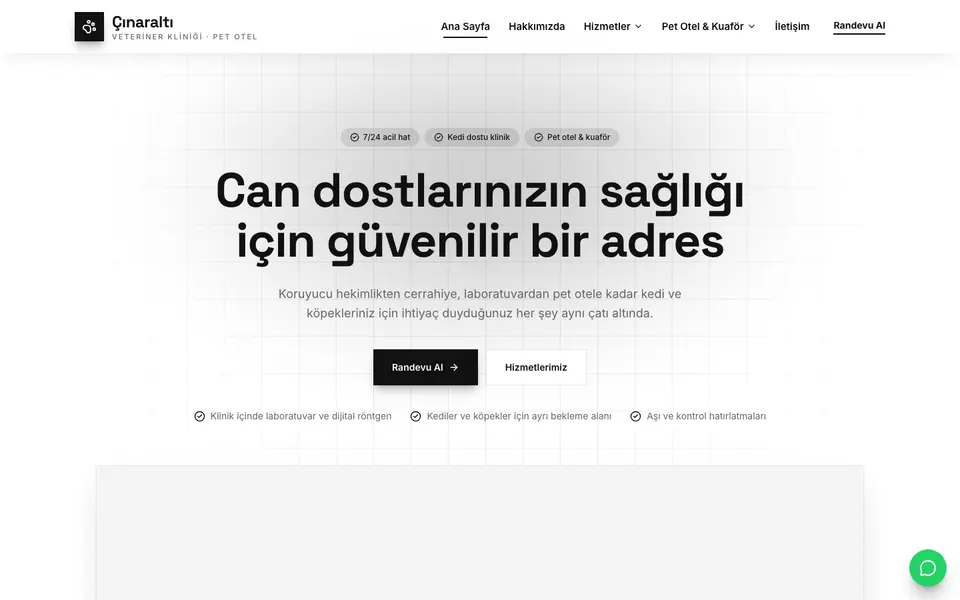 Veteriner Kliniği · Minimal şablonu
