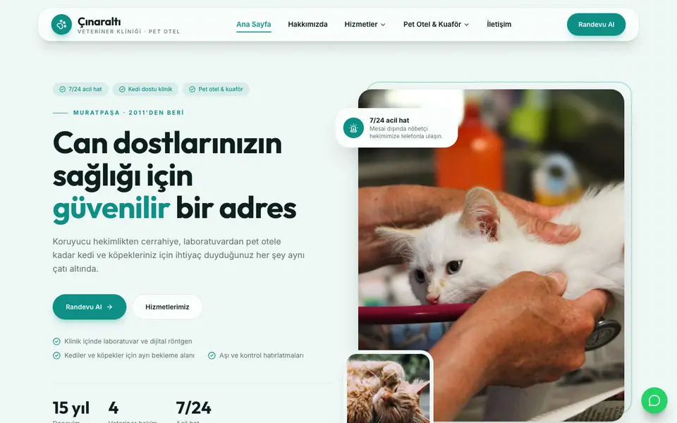 Veteriner Kliniği · Modern şablonu