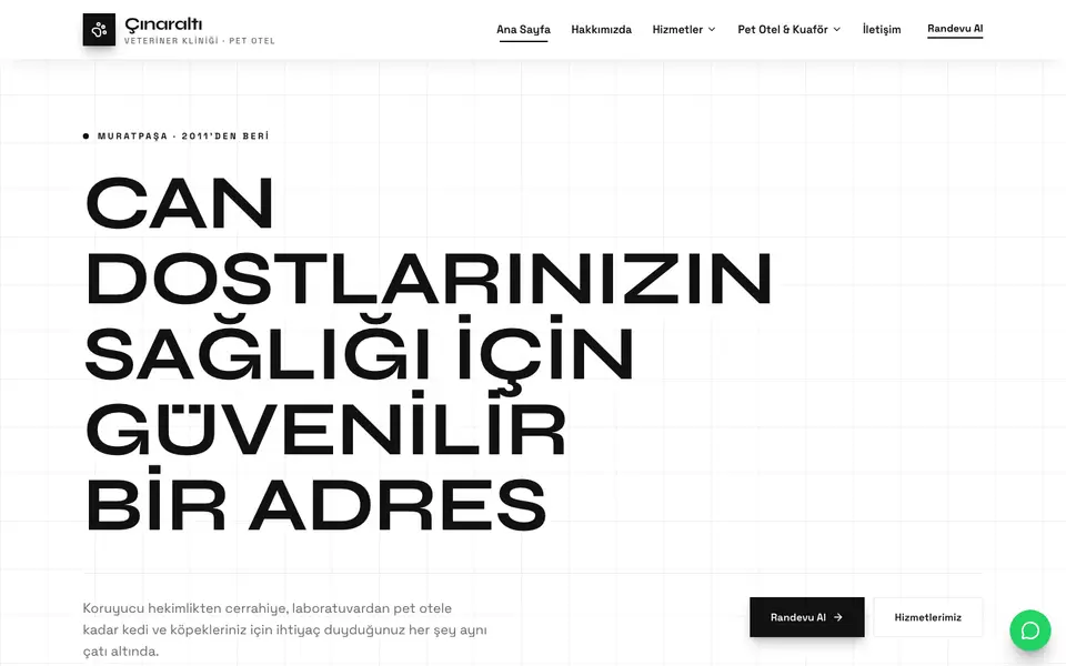 Veteriner Kliniği · Monokrom şablonu