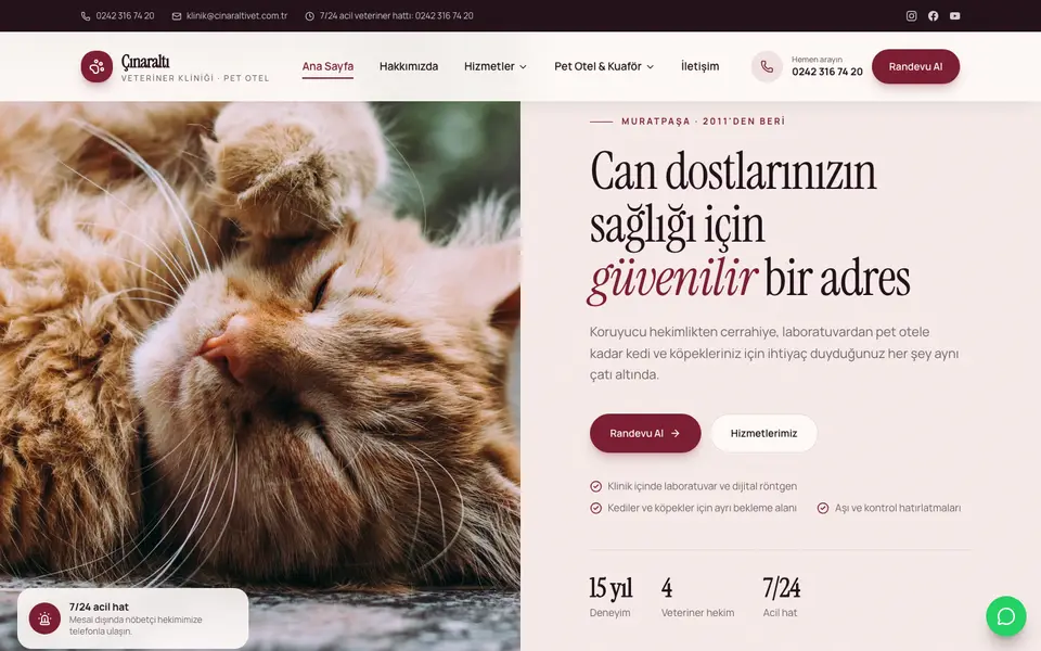 Veteriner Kliniği · Retro şablonu