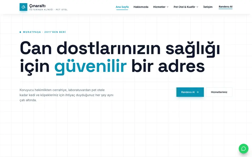 Veteriner Kliniği · Teknik şablonu