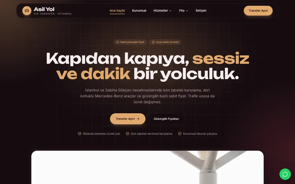 VIP Transfer · Cam şablonu