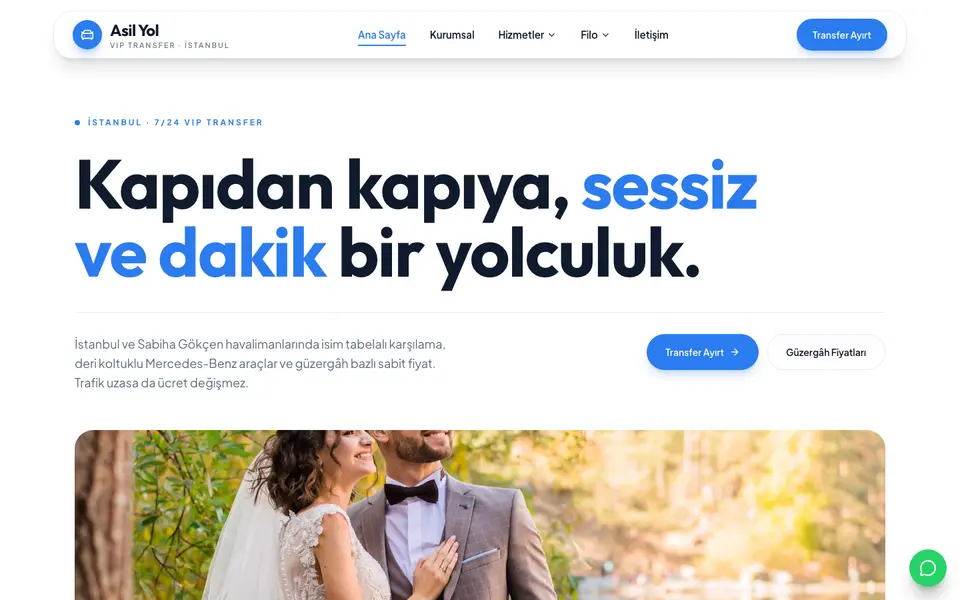 VIP Transfer · Canlı şablonu