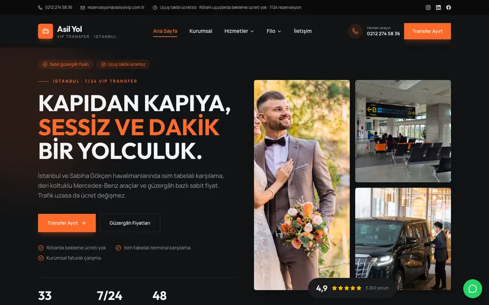 VIP Transfer · Cesur şablonu