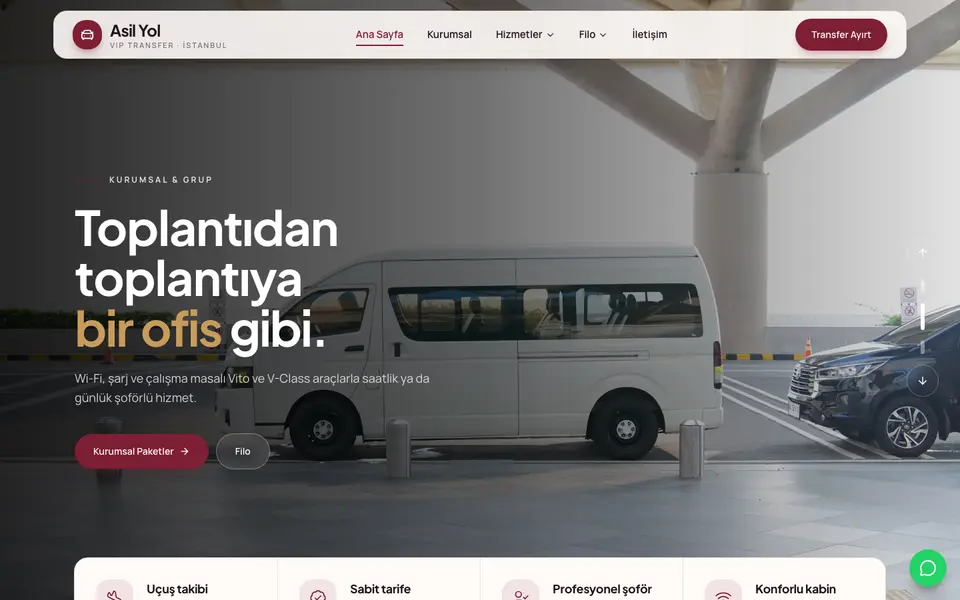 VIP Transfer · Dinamik şablonu