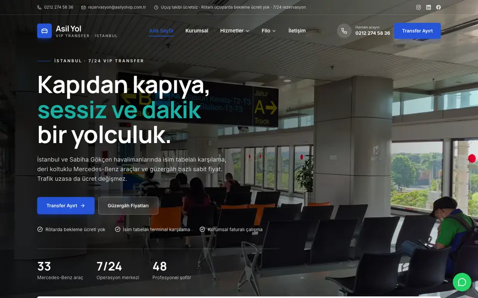 VIP Transfer · Kurumsal şablonu