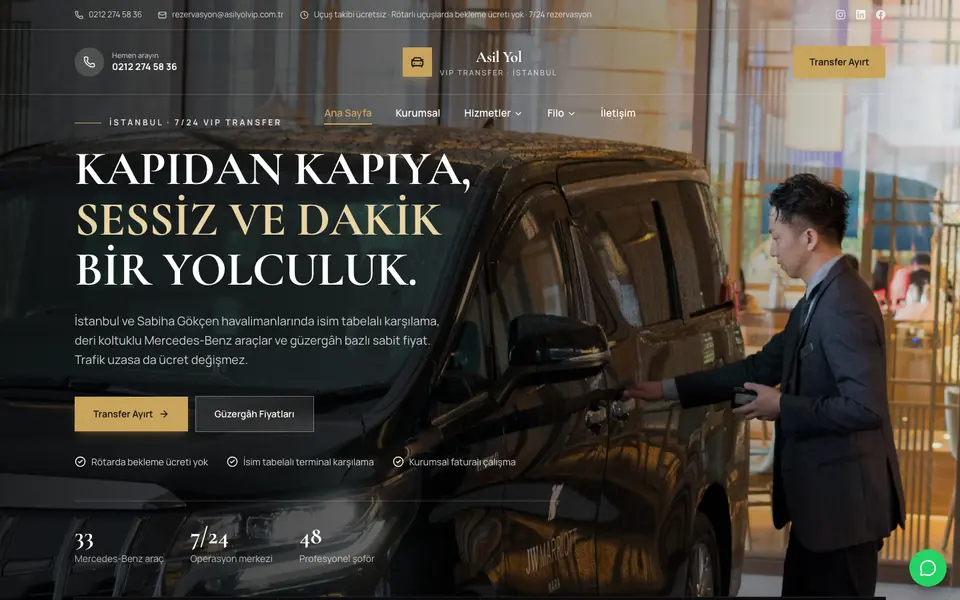 VIP Transfer · Lüks şablonu