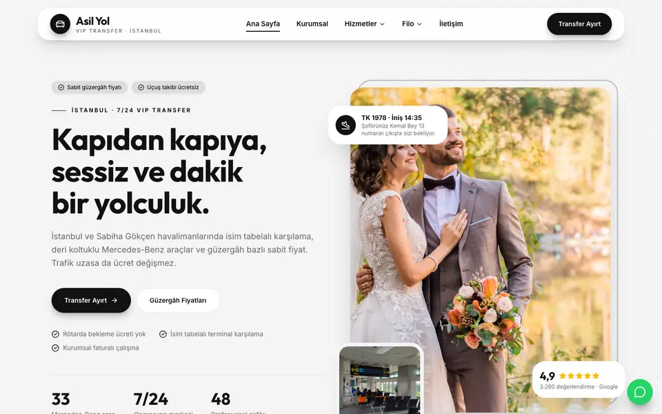 VIP Transfer · Modern şablonu