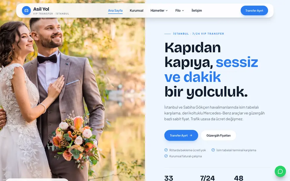 VIP Transfer · Pastel şablonu