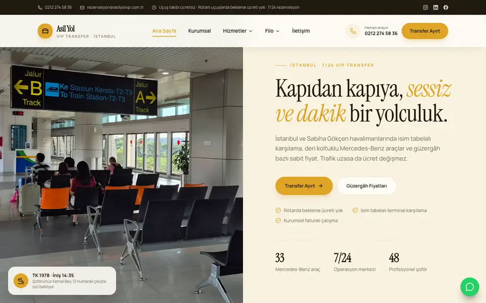 VIP Transfer · Retro şablonu