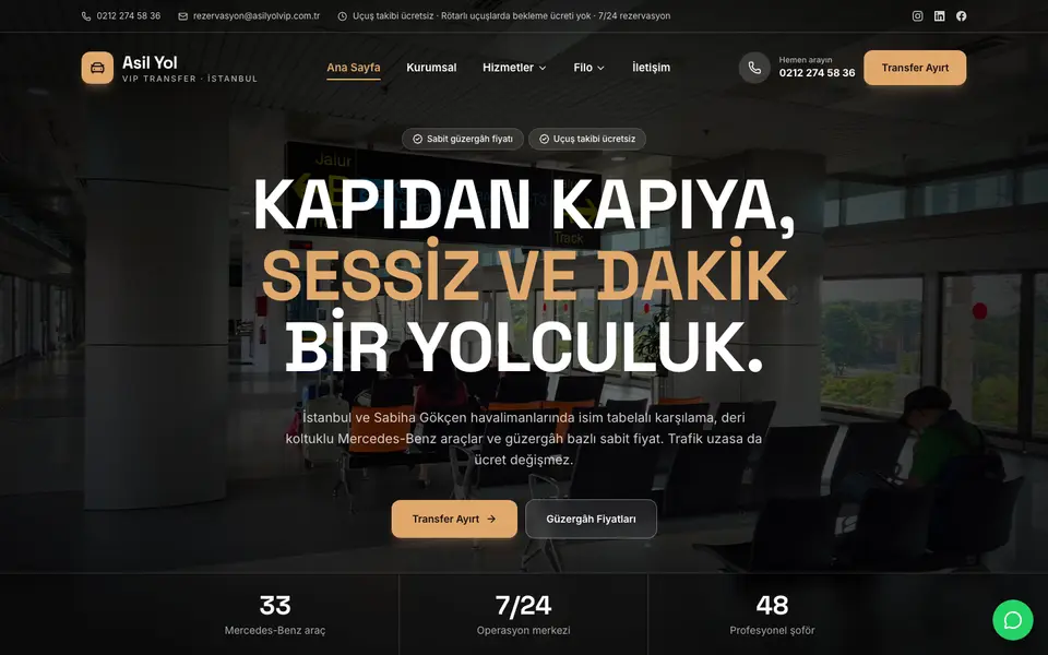 VIP Transfer · Sahne şablonu