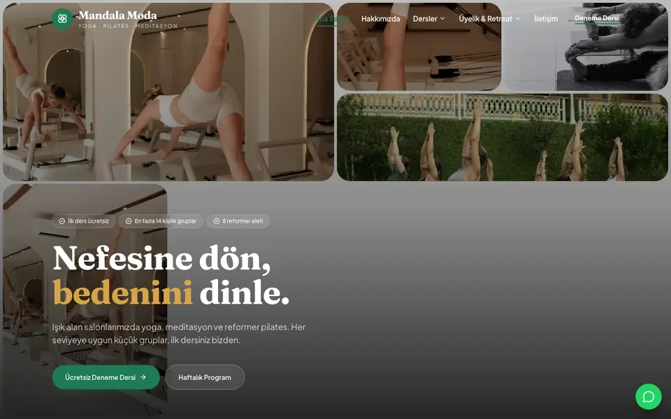 Yoga & Pilates · Bahar şablonu
