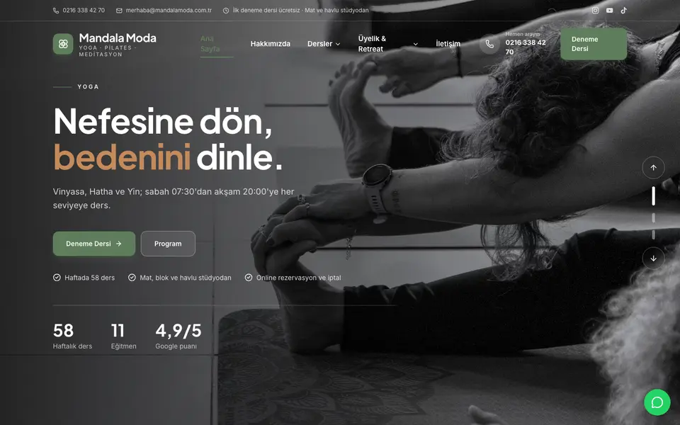 Yoga & Pilates · Klasik şablonu