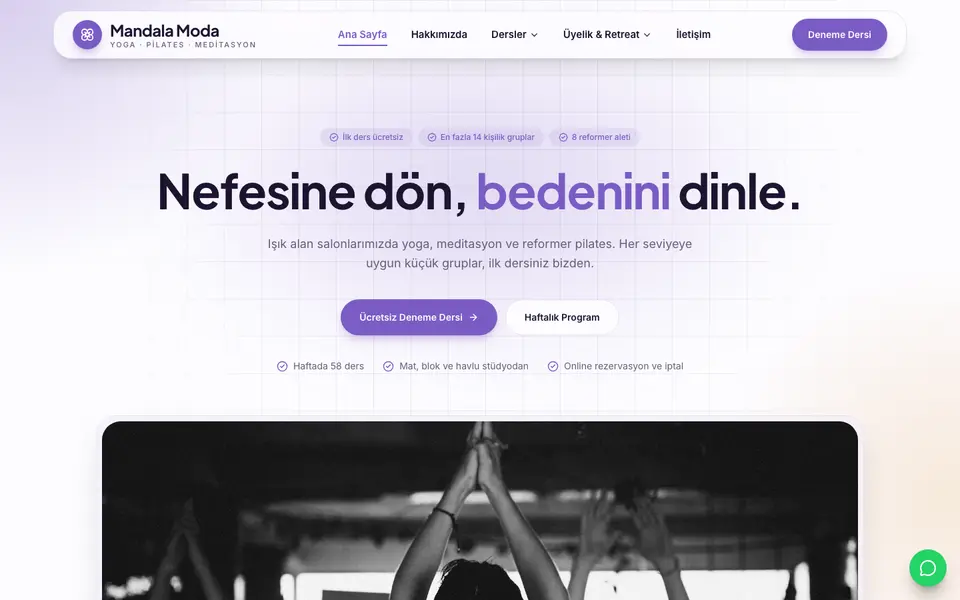 Yoga & Pilates · Kristal şablonu