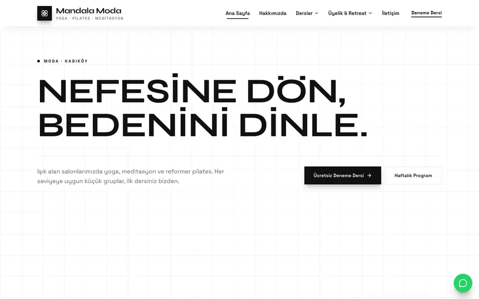 Yoga & Pilates · Monokrom şablonu