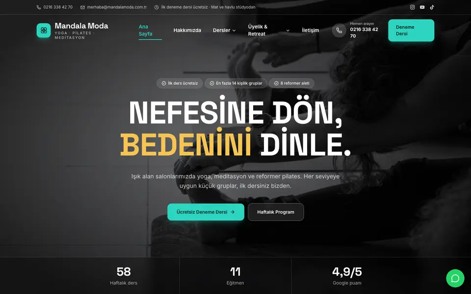 Yoga & Pilates · Sahne şablonu