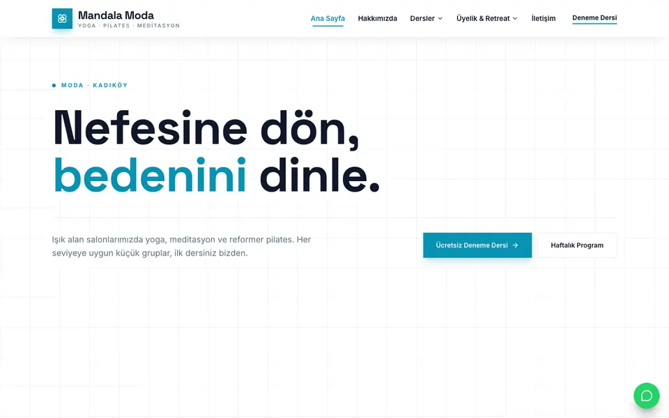Yoga & Pilates · Teknik şablonu
